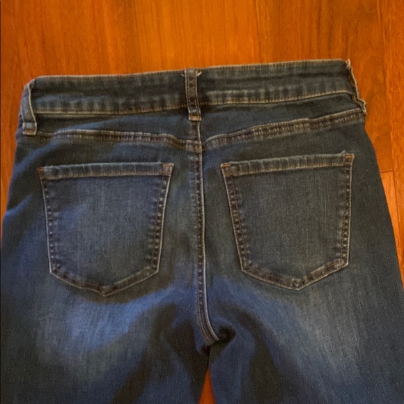 girl-ish Blue Flare Wide Leg Jeans with Subtle Fading - Picture 8 of 9